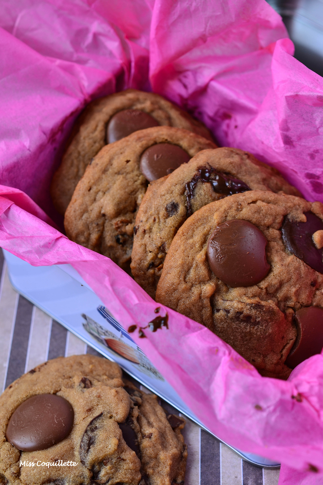 Cookies au chocolat - Visuel de recette - J'ai Pas Faim!!! - Copyright Miss Coquillette